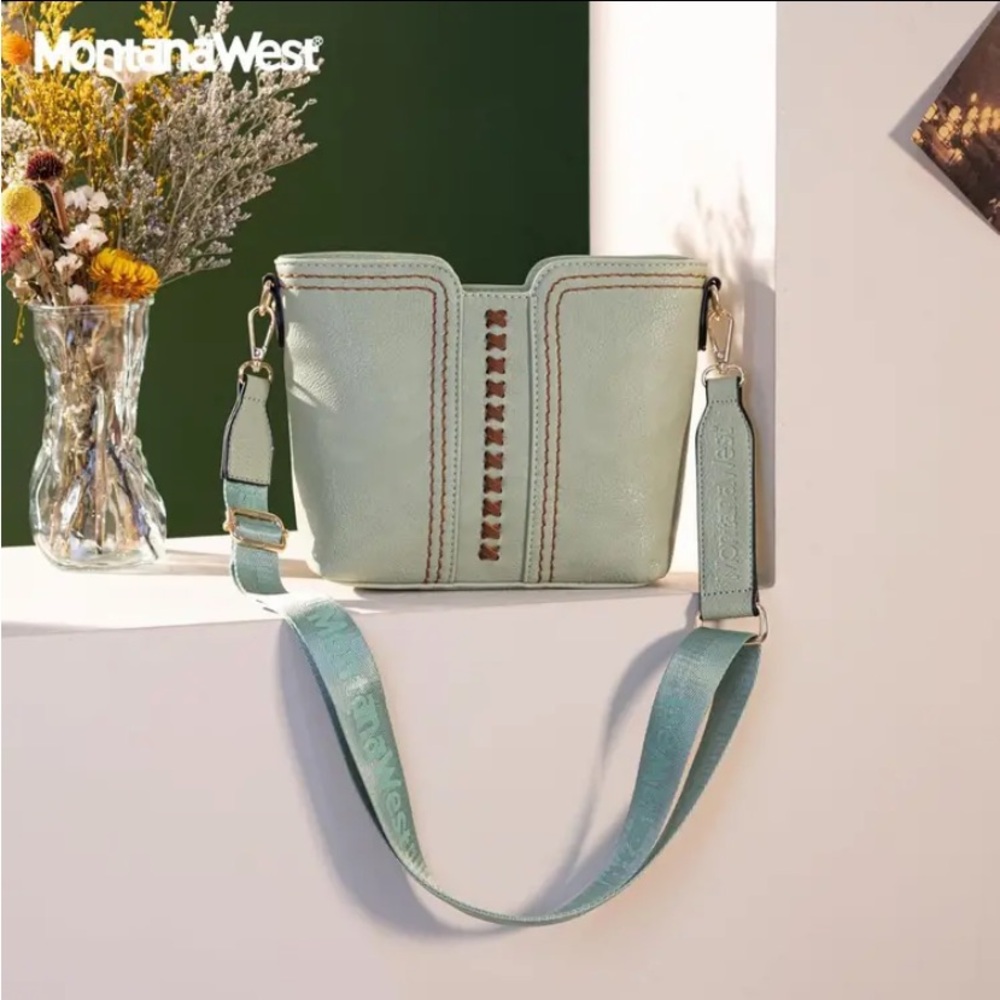 Montana West Mint Green Crossbody Bag with Adjustable Strap